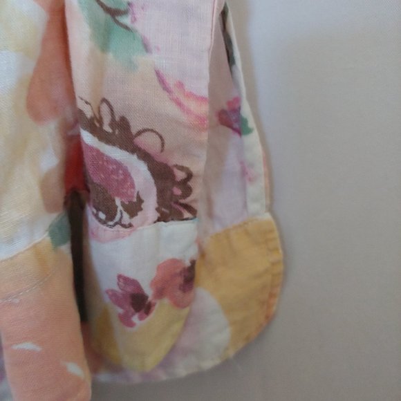Ralph Lauren watercolor pastel floral button down 100% linen shirt size L - Picture 4 of 14